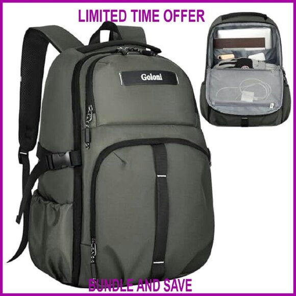 35L Travel Laptop Backpack, TSA-Approved, Water-Resistant, 15.6 Inch Compartment main image 5